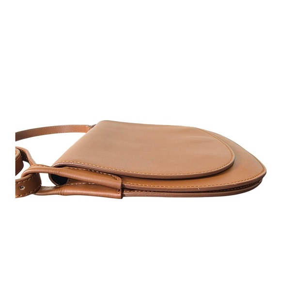 Otte New York Tan Leather Greenwich Saddle Bag Italy - Picture 5 of 13